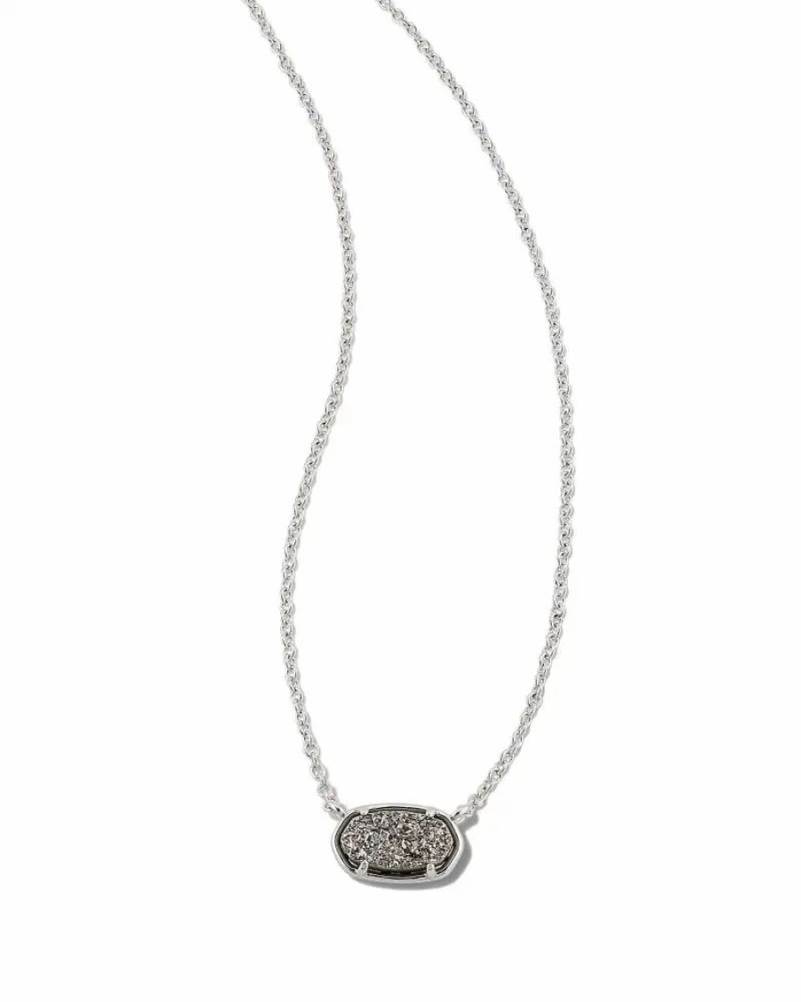 * Kendra Scott Grayson Silver Pendant Necklace In Platinum Drusy | Necklaces