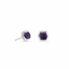 * Kendra Scott Davie Sterling Silver Stud Earrings In Blue Iolite | Earrings