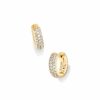 * Kendra Scott Mikki Pave Huggie Earrings In Gold | Earrings