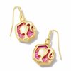 * Barbie X Kendra Scott Gold Drop Earrings In Pink Iridescent Glitter Glass | Earrings