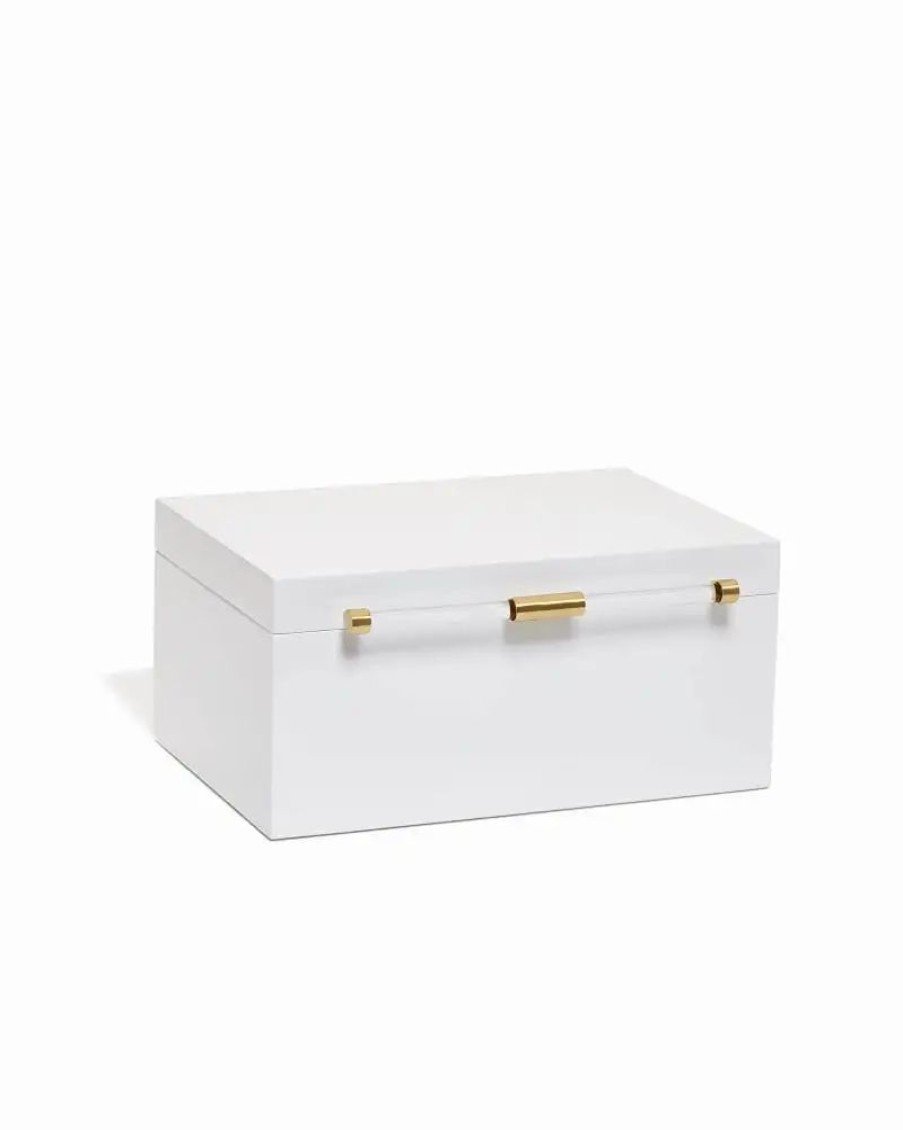 * Kendra Scott Medium Antique Brass Jewelry Box In White Lacquer | Home & Accessories