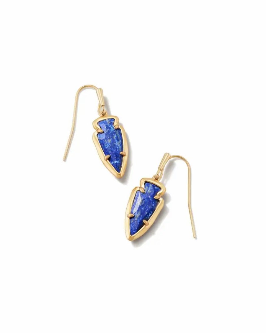 * Kendra Scott Skylar Vintage Gold Small Drop Earrings In Blue Lapis | Earrings