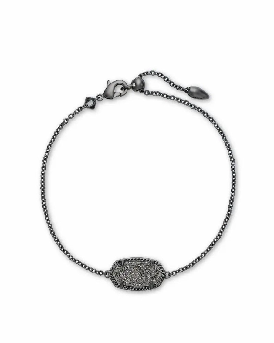 * Kendra Scott Elaina Gunmetal Single Slide Bracelet In Platinum Drusy | Bracelets