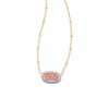 * Barbie X Kendra Scott Gold Elisa Satellite Reversible Necklace In Pink Iridescent Glitter Glass | Necklaces