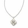 * Kendra Scott Dira Stone Silver Short Pendant Necklace In Ivory Mix | Necklaces