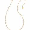 * Kendra Scott Juliette Gold Strand Necklace In White Crystal | Necklaces