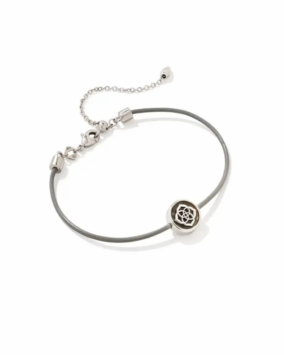 * Kendra Scott Stamped Dira Silver Bracelet In Black Mother-Of-Pearl | Bracelets