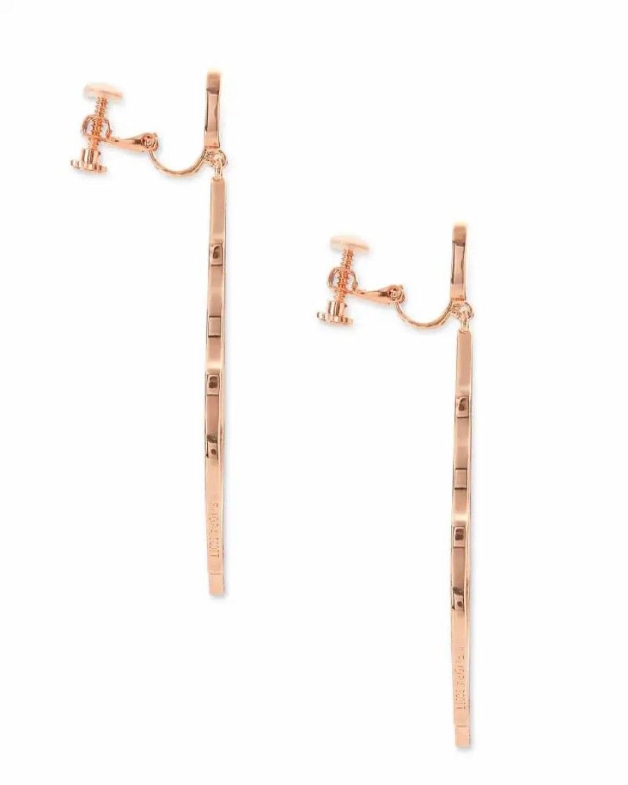 * Kendra Scott Sophee Clip On Drop Earrings In Rose Gold | Earrings