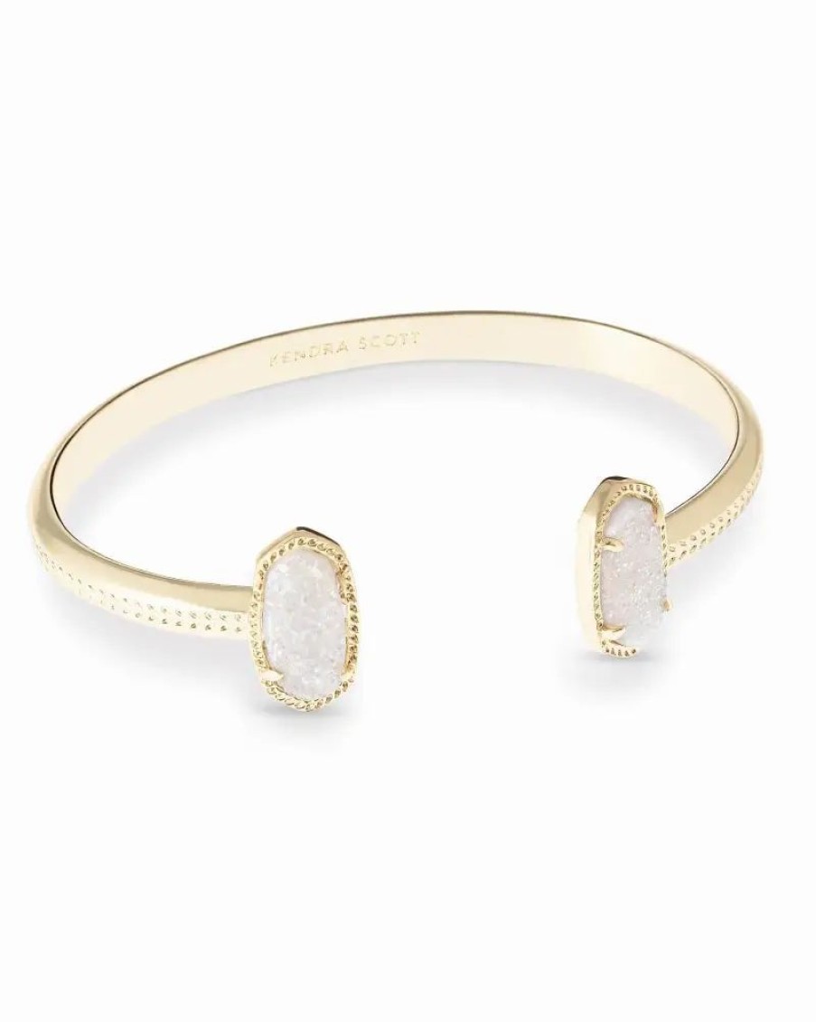 * Kendra Scott Elton Gold Cuff Bracelet In Iridescent Drusy | Bracelets