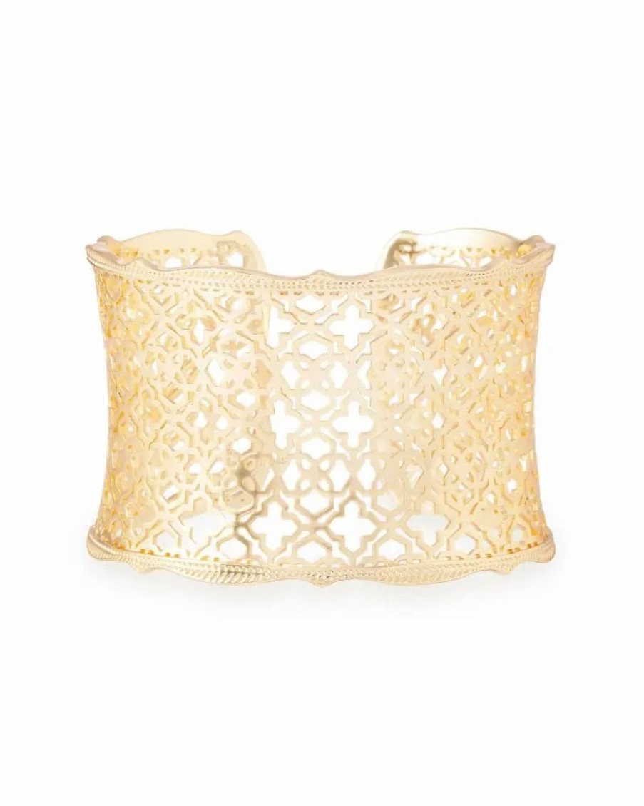 * Kendra Scott Candice Gold Cuff Bracelet In Gold Filigree Mix | Bracelets