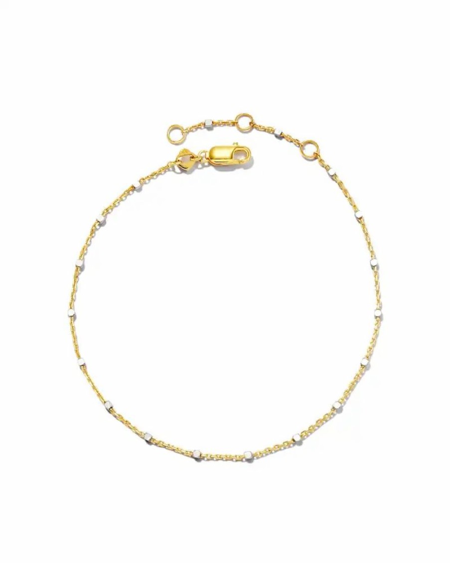 * Kendra Scott Single Satellite Chain Bracelet In Sterling Silver & 18K Yellow Gold Vermeil | Bracelets