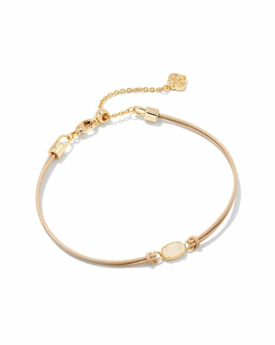 * Kendra Scott Emilie Gold Corded Bracelet In Iridescent Drusy | Bracelets