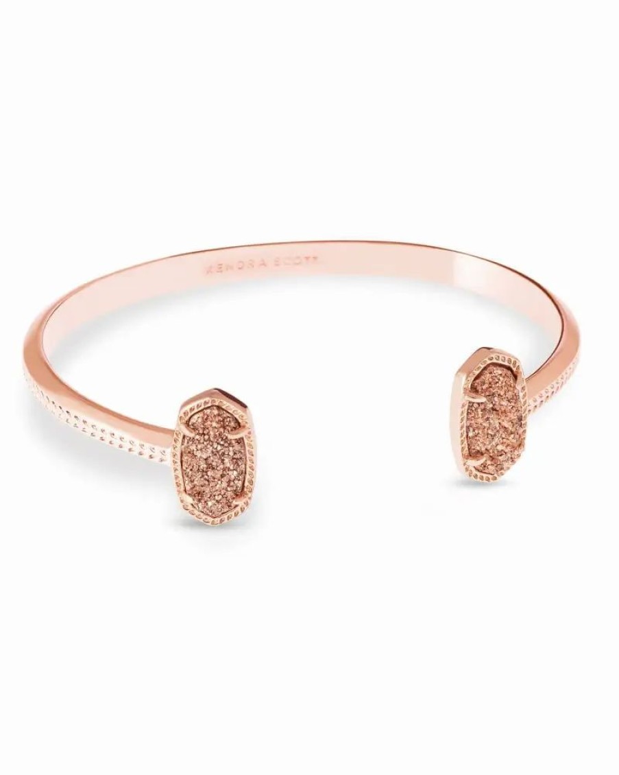 * Kendra Scott Elton Rose Gold Cuff Bracelet In Rose Gold Drusy | Bracelets