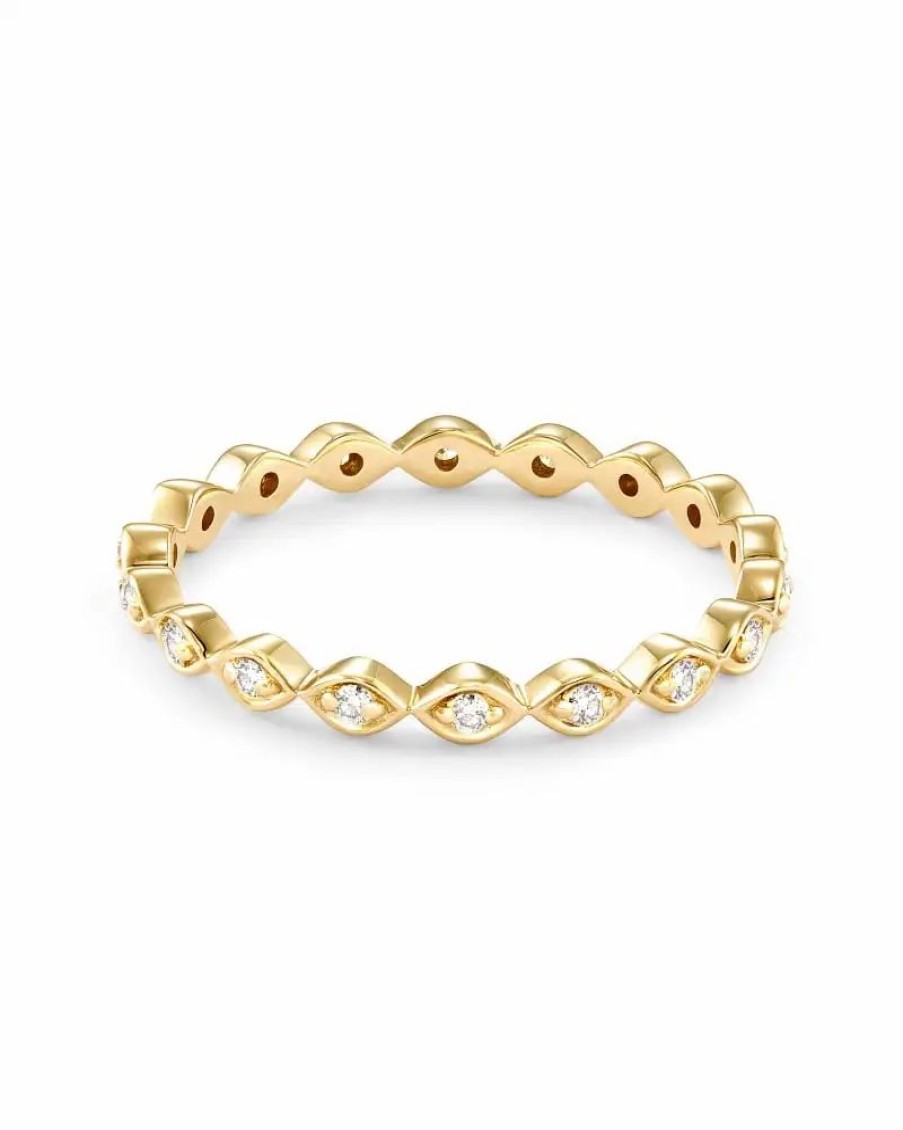 * Kendra Scott Nicolette 14K Yellow Gold Band Ring In White Diamond | Rings