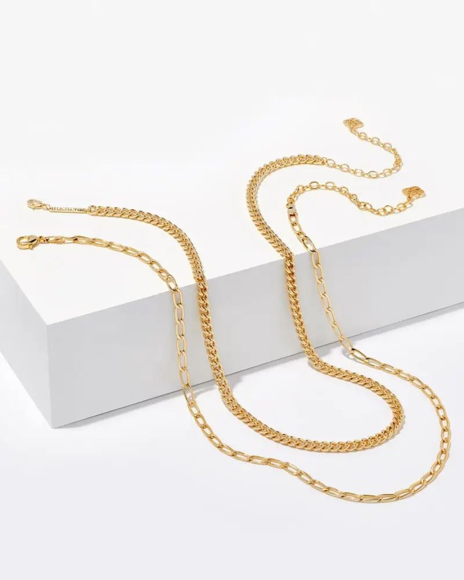 * Kendra Scott Set Of 2 Chain Necklace Layering Set In Gold | Necklaces