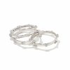 * Kendra Scott Haven Silver Crystal Heart Rings Set Of 3 In White Crystal | Rings