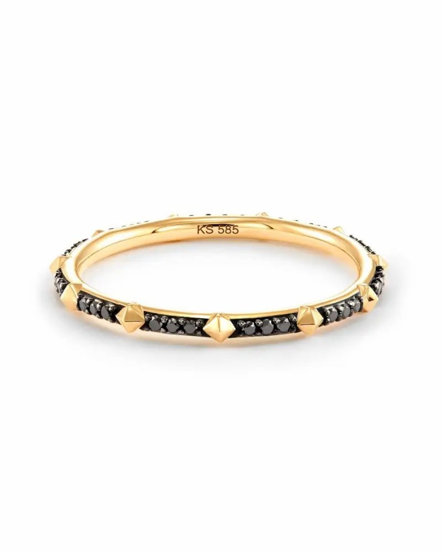 * Kendra Scott Astrid 14K Yellow Gold Band Ring In Black Diamond | Rings