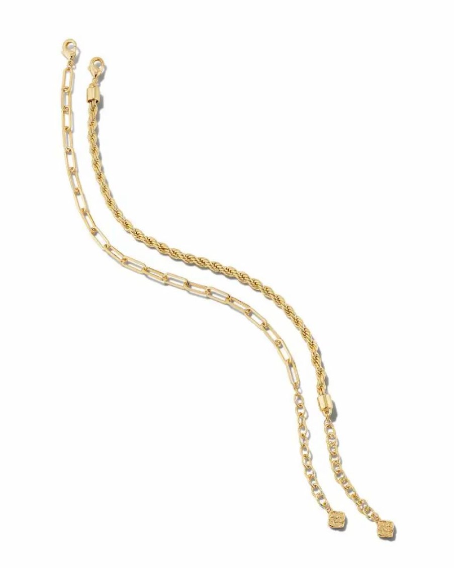 * Kendra Scott Olivia Set Of 2 Bracelets In Gold | Bracelets