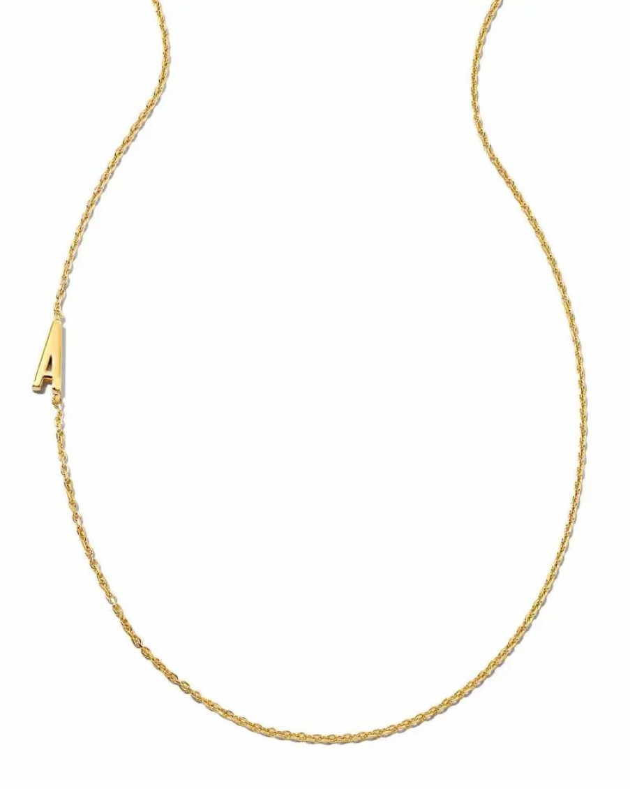 * Kendra Scott Letter A Inline Initial Necklace In 18K Gold Vermeil | Necklaces