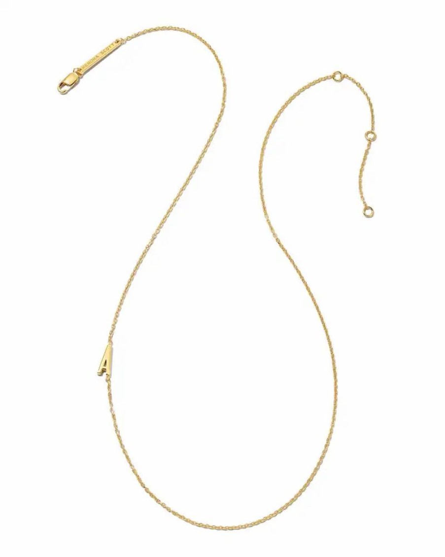 * Kendra Scott Letter A Inline Initial Necklace In 18K Gold Vermeil | Necklaces