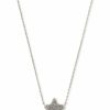 * Kendra Scott Jae Star Silver Pendant Necklace In Platinum Drusy | Necklaces