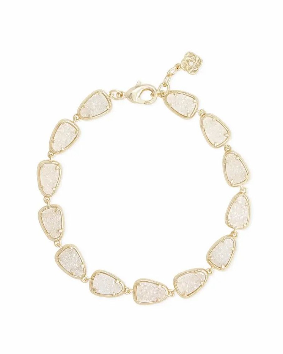 * Kendra Scott Susanna Gold Link Bracelet In Iridescent Drusy | Bracelets