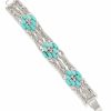 * Kendra Scott Ember Silver Statement Cuff Bracelet In Variegated Turquoise Magnesite | Bracelets