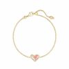 * Kendra Scott Ari Heart Gold Chain Bracelet In Dichroic Glass | Bracelets