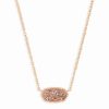 * Kendra Scott Elisa Rose Gold Pendant Necklace In Rose Gold Drusy | Necklaces