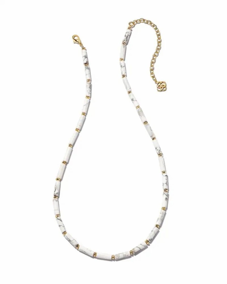 * Kendra Scott Ember Gold Strand Necklace In White Howlite | Necklaces