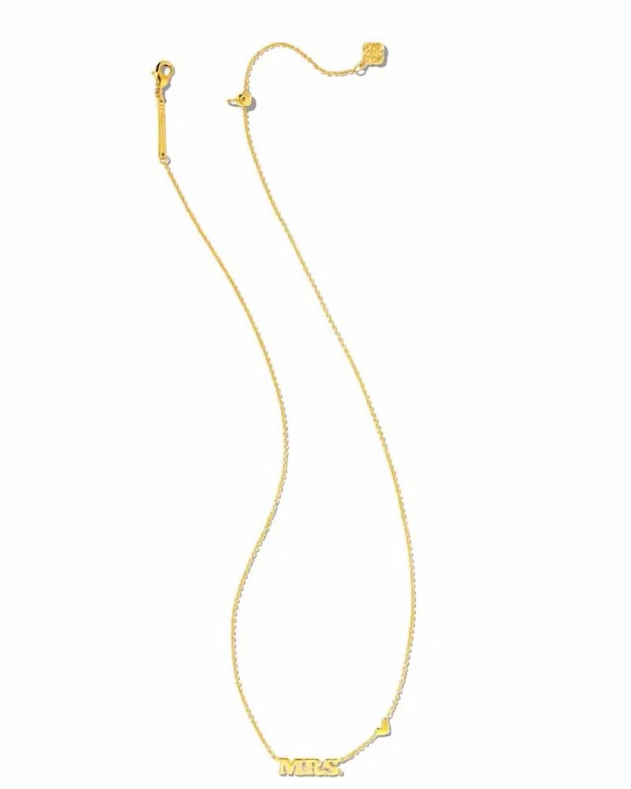 * Kendra Scott Mrs. Pendant Necklace In Gold | Necklaces