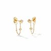 * Kendra Scott Michelle 14K Yellow Gold Chain Huggie Earrings In White Diamond | Earrings