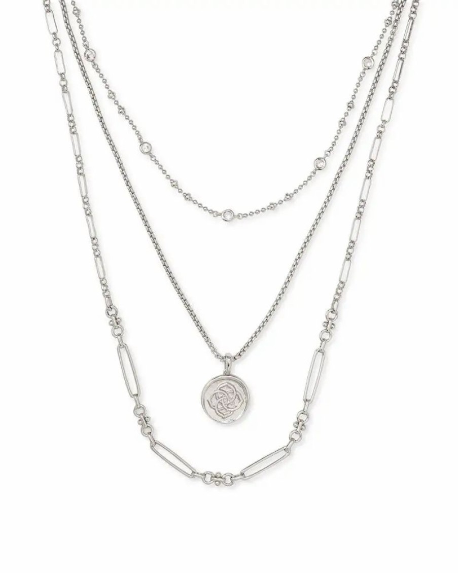 * Kendra Scott Medallion Coin Multi Strand Necklace In Silver | Necklaces