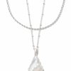 * Kendra Scott Faceted Alex Silver Convertible Necklace In Ivory Illusion | Necklaces