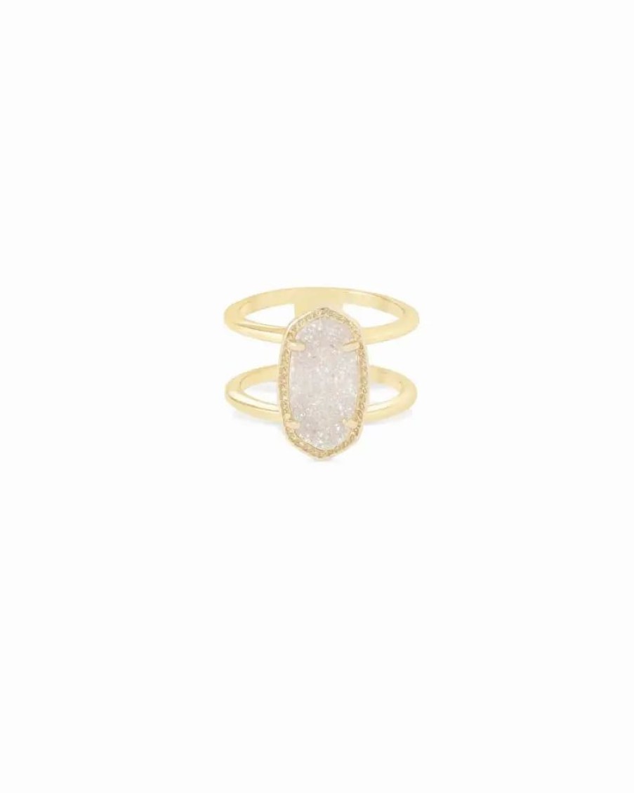 * Kendra Scott Elyse Gold Ring In Iridescent Drusy | Rings