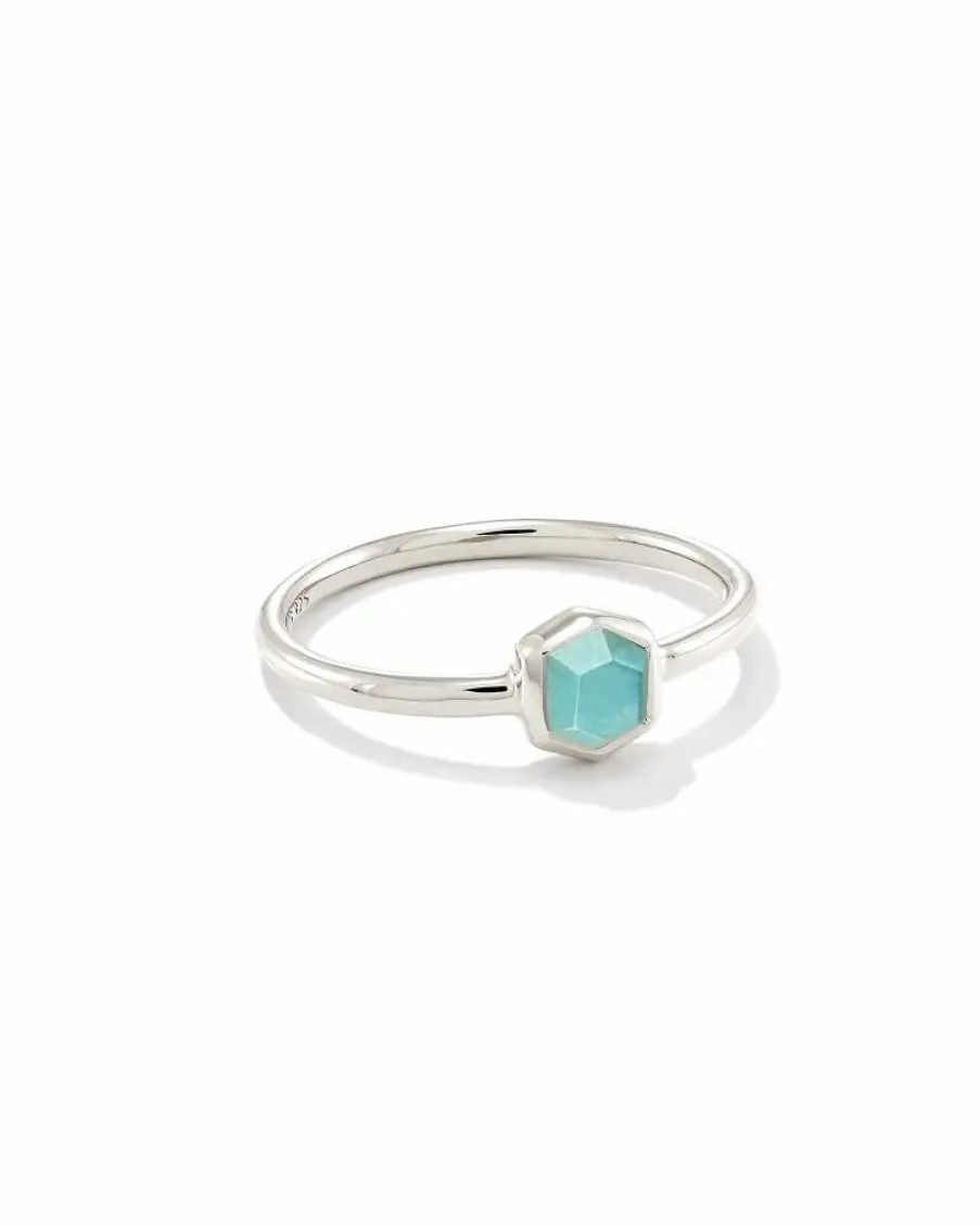 * Kendra Scott Davie Sterling Silver Band Ring In Aquamarine | Rings