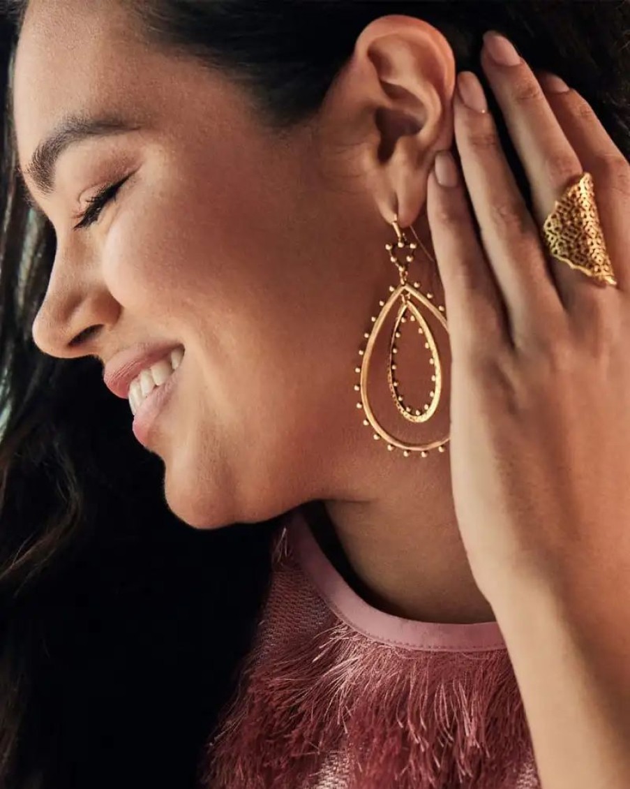 * Kendra Scott Rumer Open Frame Earrings In Vintage Gold | Earrings