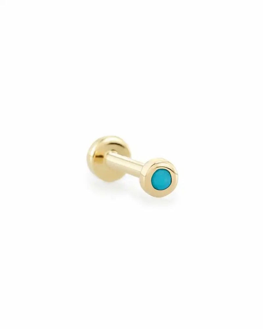 * Kendra Scott Reeve Mini 14K Yellow Gold Single Stud Earring In Turquoise | Earrings