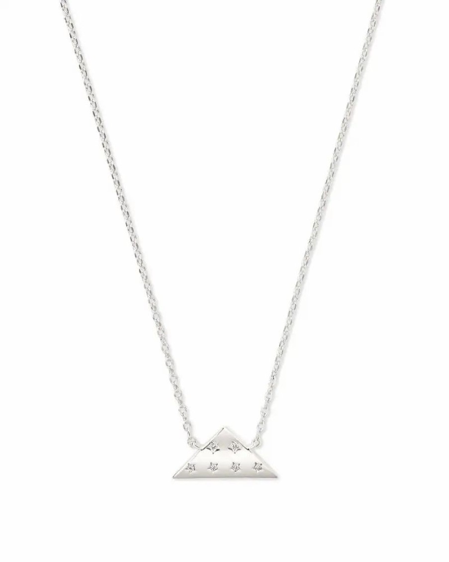 * Kendra Scott Folds Of Honor Pendant Necklace In Silver | Necklaces