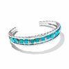 * Kendra Scott Ember Silver Triple Cuff Bracelet In Variegated Turquoise Magnesite | Bracelets