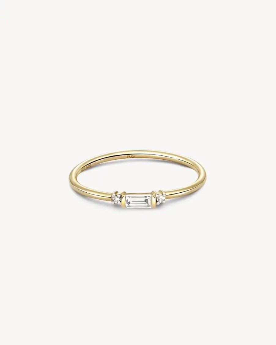 * Kendra Scott Maria 14K Yellow Gold Band Ring In White Diamond | Rings