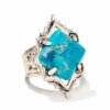 * Kendra Scott Cass Vintage Silver Cocktail Ring In Variegated Dark Teal Magnesite | Rings