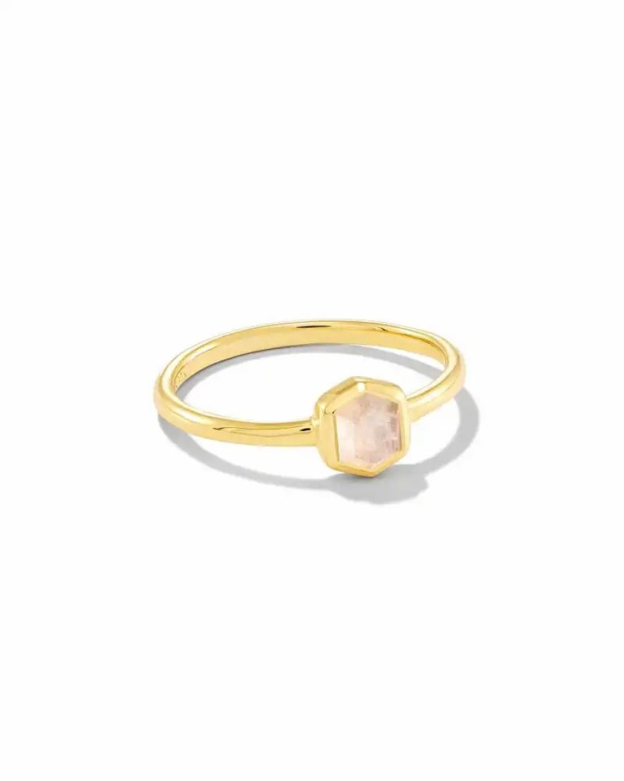 * Kendra Scott Davie 18K Gold Vermeil Band Ring In Rainbow Moonstone | Rings