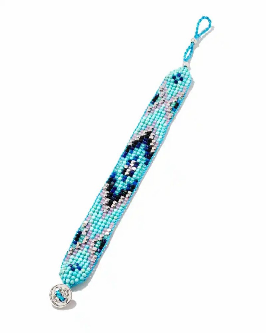 * Kendra Scott Britt Silver Beaded Bracelet In Turquoise Mix | Bracelets