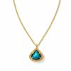 * Kendra Scott Framed Kendall Gold Short Pendant Necklace In Teal Abalone | Necklaces