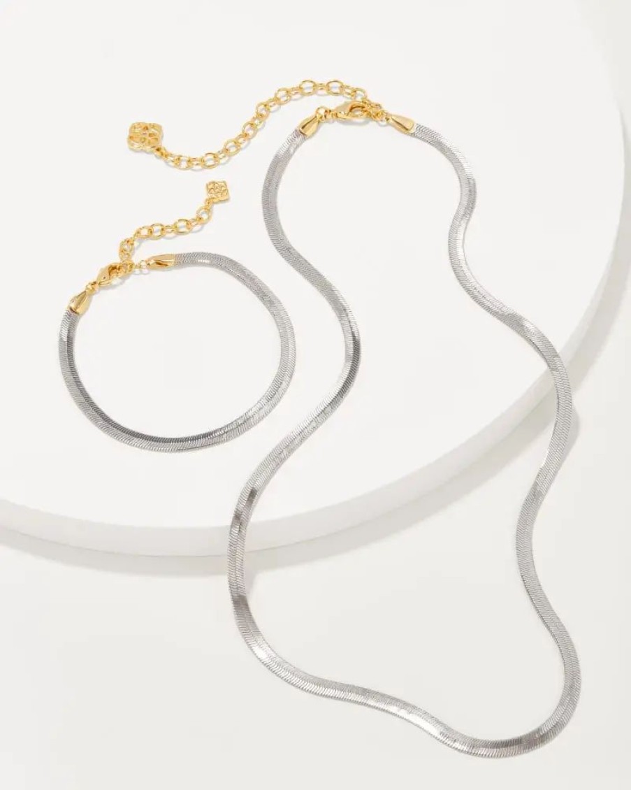 * Kendra Scott Kassie Chain Set Of 2 In Mixed Metal | Necklaces