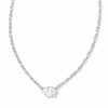 * Kendra Scott Cailin Silver Pendant Necklace In White Crystal | Necklaces