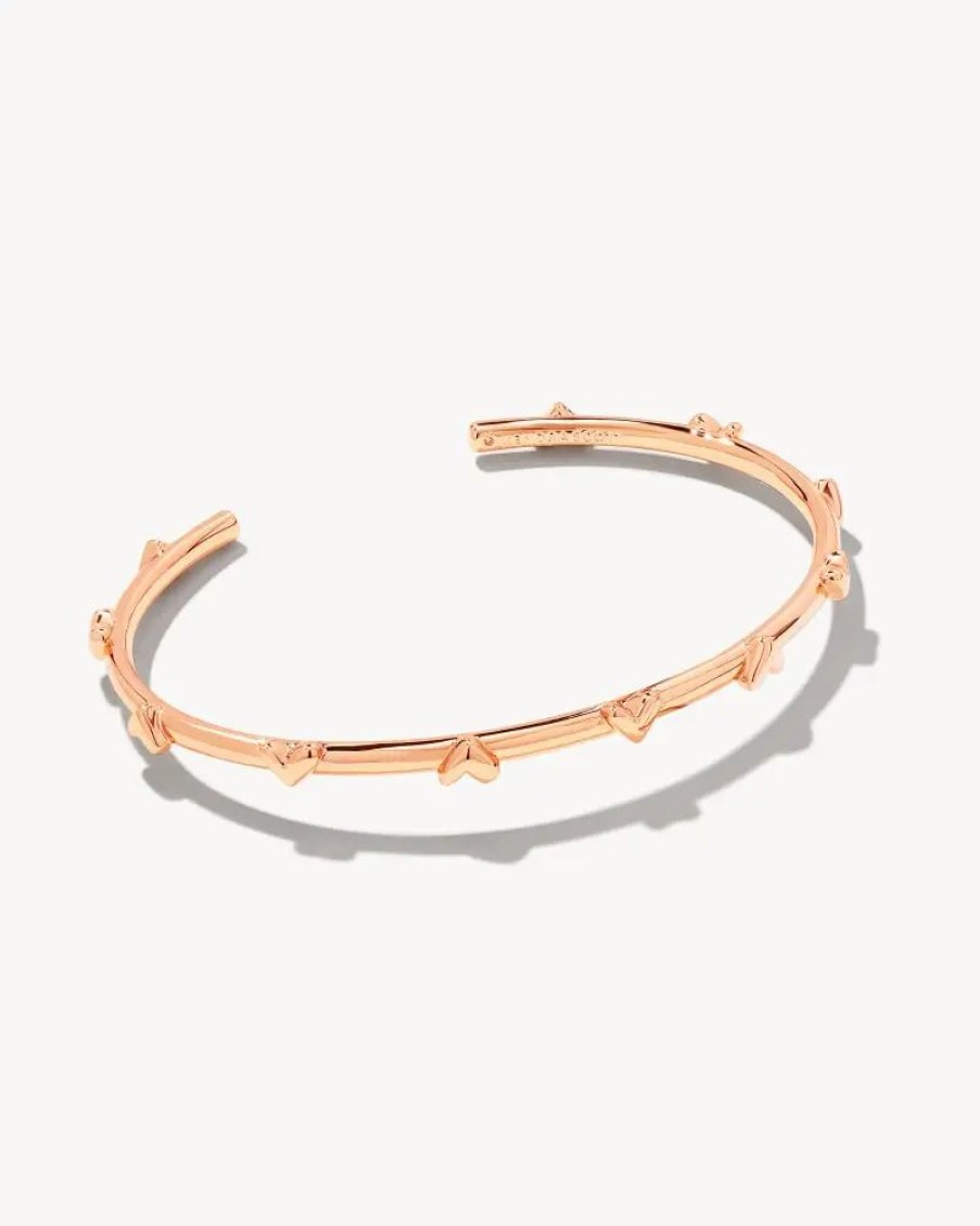 * Kendra Scott Haven Heart Cuff Bracelet In Rose Gold | Bracelets