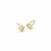 * Kendra Scott Michelle 14K Yellow Gold Stud Earrings In White Diamond | Earrings