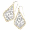 * Kendra Scott Addie Gold Drop Earrings In Silver Filigree Mix | Earrings